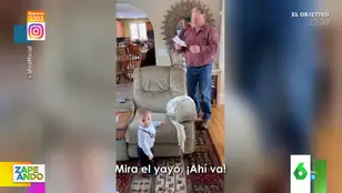 Un abuelo se vuelve viral al tirar un avión de papel 