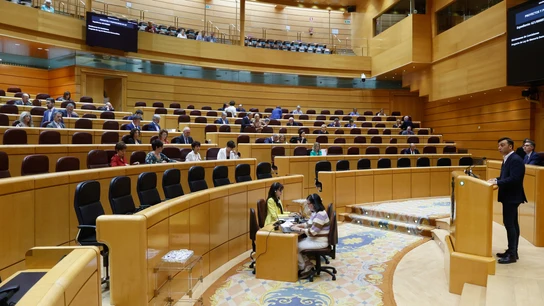 El senador socialista Antonio Magdaleno Alegría durante su intervención sobre la Ley de Memoria Democrática que se tramita este miércoles en el Senado. El senador socialista Antonio Magdaleno Alegría durante su intervención sobre la Ley de Memoria Democrática que se tramita este miércoles en el Senado.