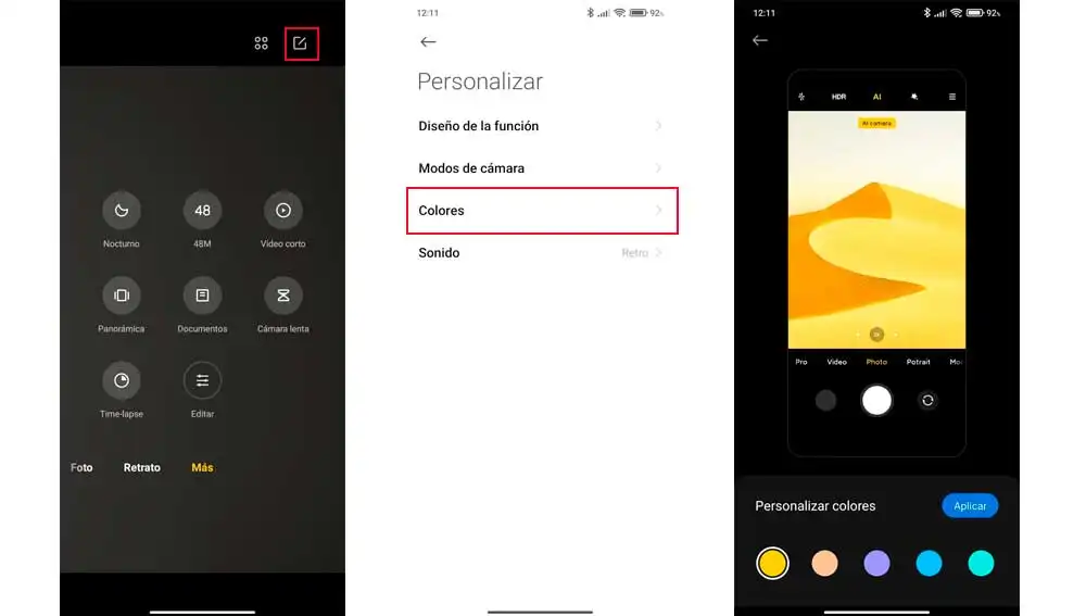 Cambiando la interfaz de la cámara de Xioami Cambiando la interfaz de la cámara de Xioami