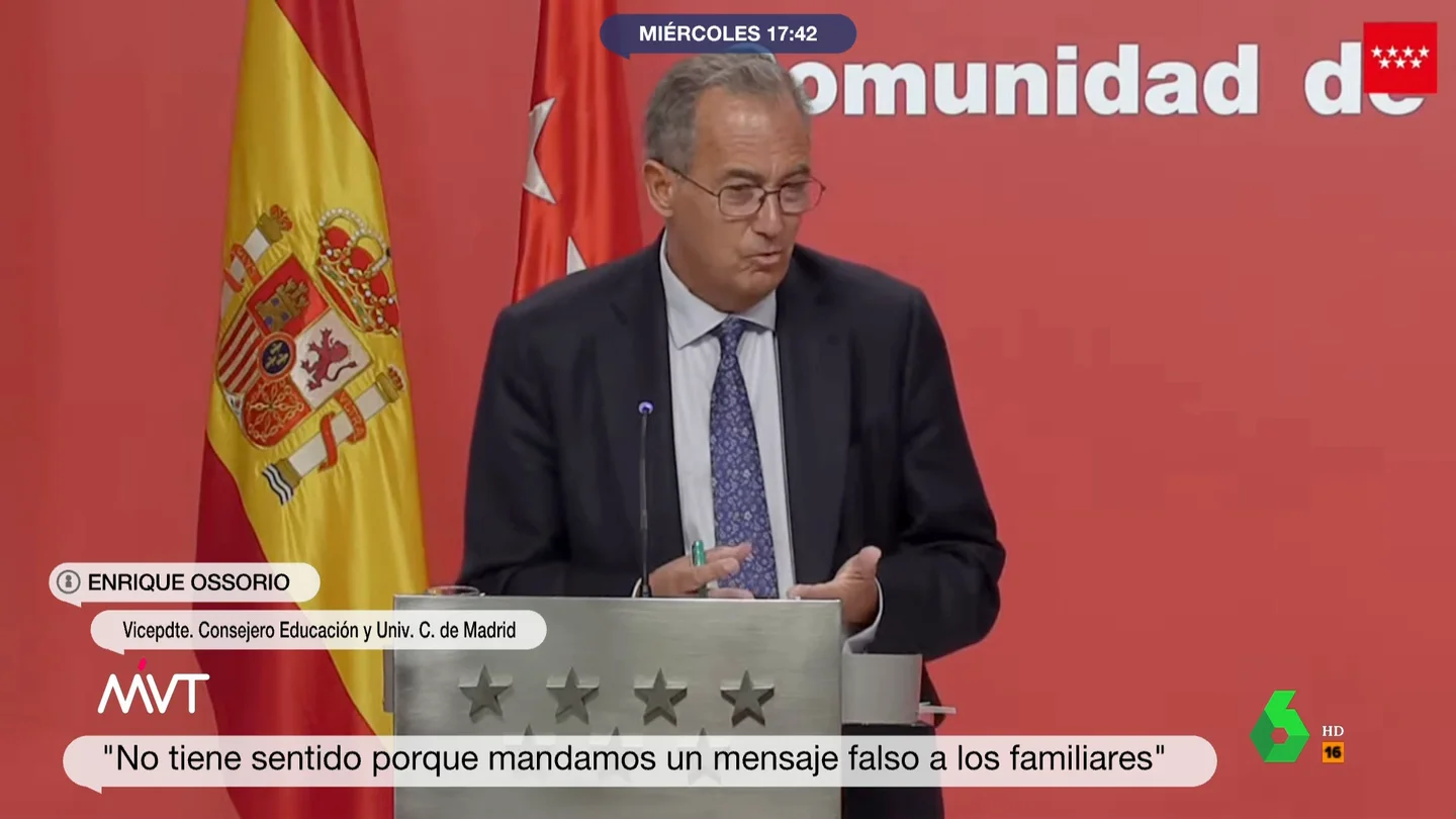 Ossorio justifica que la Comunidad de Madrid no investigue las muertes por COVID en residencias: "Las familias ya lo han superado" Ossorio justifica que la Comunidad de Madrid no investigue las muertes por COVID en residencias: "Las familias ya lo han superado"