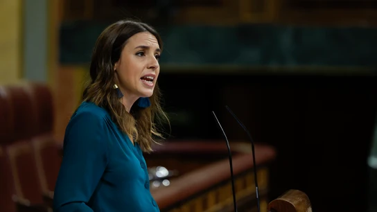 Irene Montero, durante su intervención en el Congreso de los Diputados sobre la Ley Trans Irene Montero, durante su intervención en el Congreso de los Diputados sobre la Ley Trans