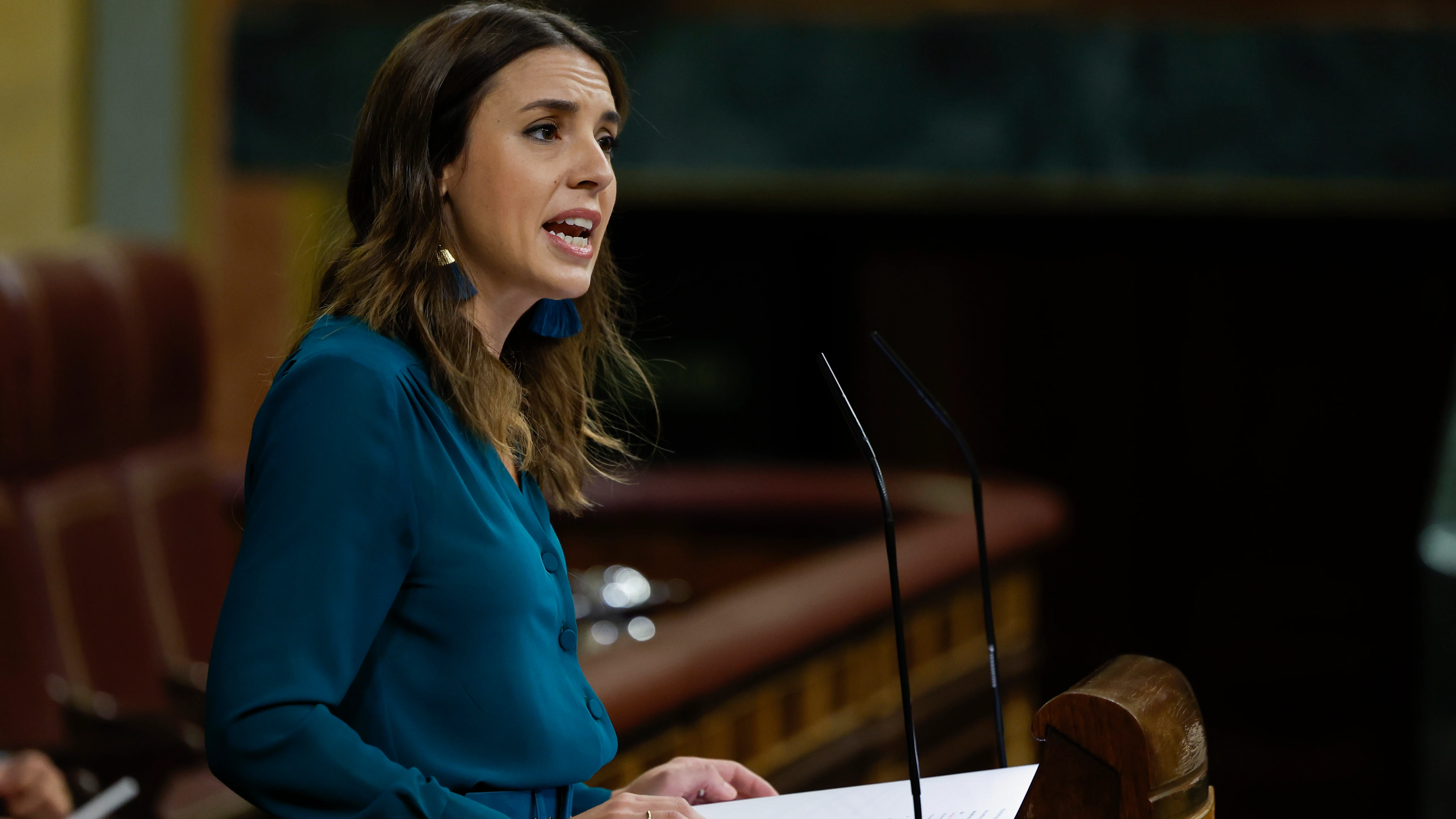 Irene Montero, durante su intervención en el Congreso de los Diputados sobre la Ley Trans