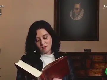 Vídeo manipulado - La reacción del mismísimo Cervantes al escuchar a Ayuso leer el Quijote