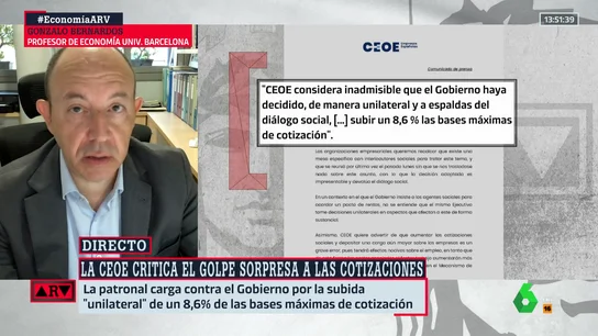 Bernardos, contra la subida de las cotizaciones a la Seguridad Social: "Me parece contraproducente" Bernardos, contra la subida de las cotizaciones a la Seguridad Social: "Me parece contraproducente"