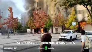 Imagen del incendio en un local comercial en Alcorcón