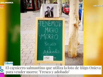 la original campaña de marketing con una foto de Íñigo Onieva de una carnicería de Salamanca