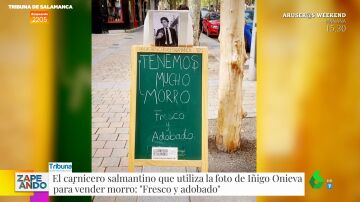 la original campaña de marketing con una foto de Íñigo Onieva de una carnicería de Salamanca
