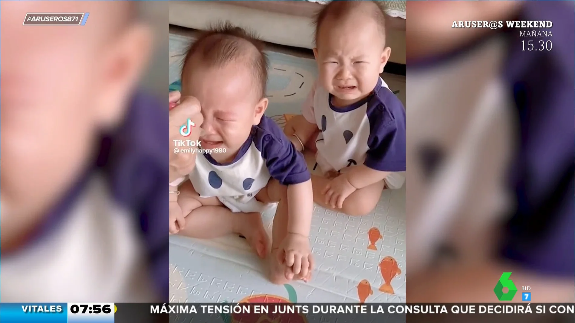 La increíble conexión entre gemelos: el vídeo viral de estos hermanos que se contagian el llanto