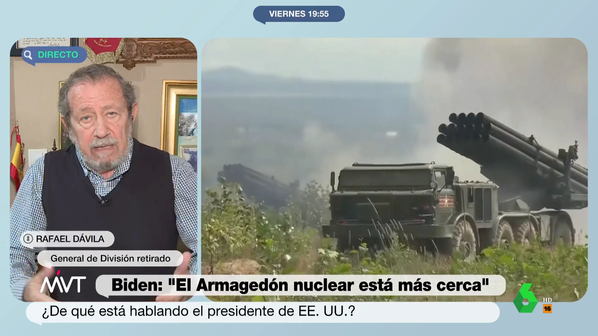 El pronóstico del general Dávila sobre la alerta nuclear tras las palabras de Biden: "Habrá que esperar al invierno"