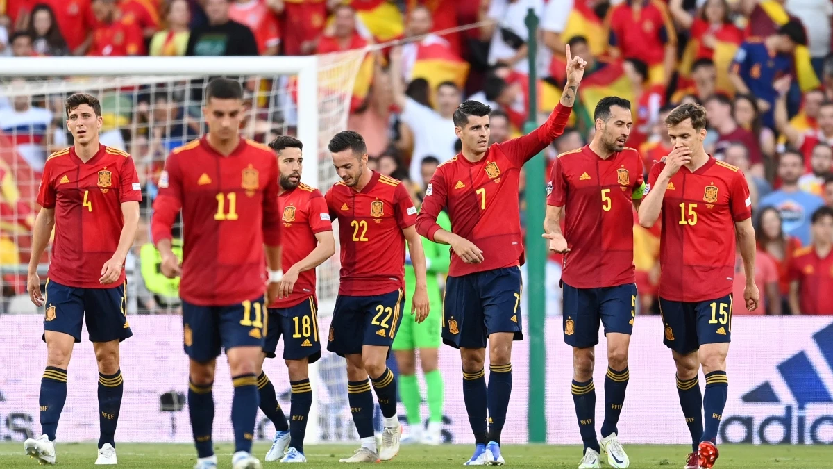 España celebra un gol