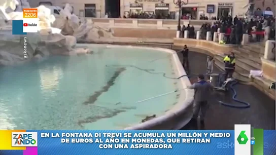 Así se sacan las monedas de la Fontana di Trevi Así se sacan las monedas de la Fontana di Trevi