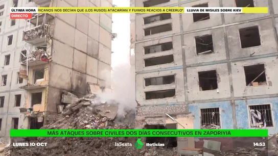 Un nuevo ataque en Zaporiyia derrumba un edificio residencial: aún se busca a 10 personas bajo los escombros Un nuevo ataque en Zaporiyia derrumba un edificio residencial: aún se busca a 10 personas bajo los escombros