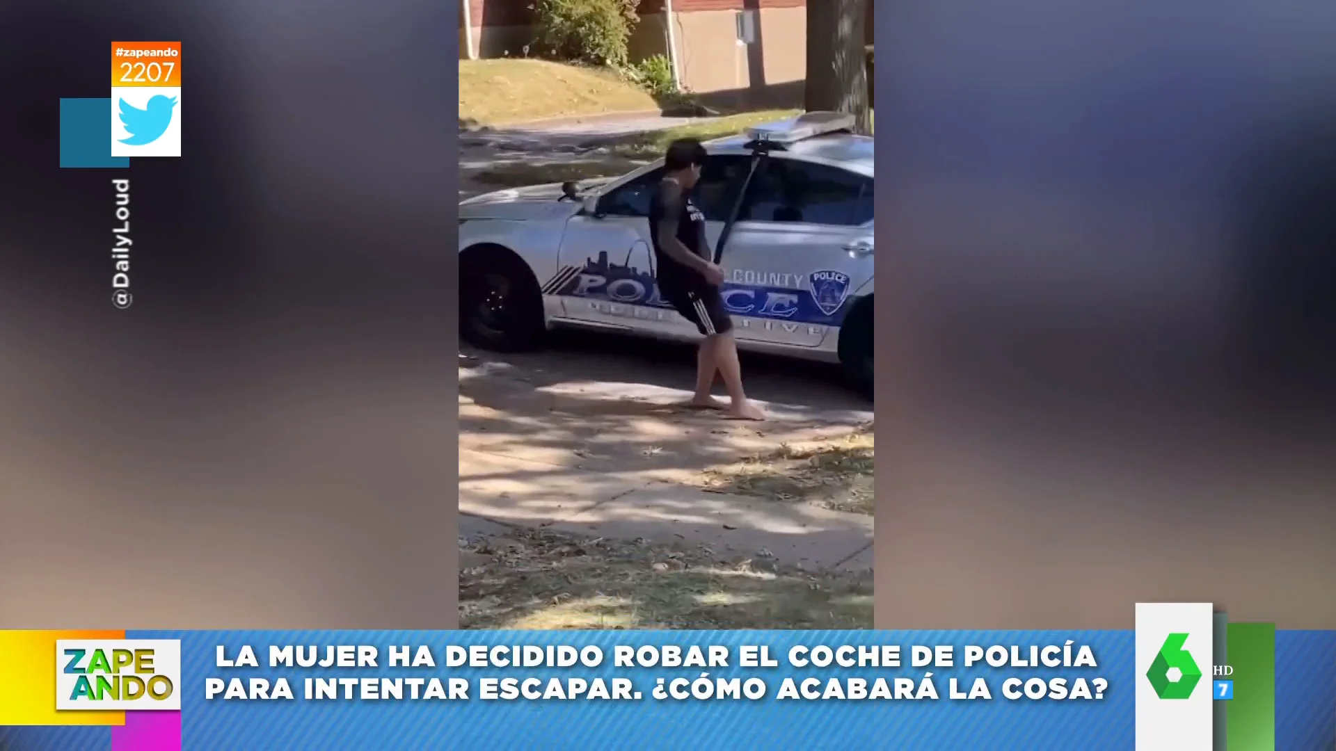 Una mujer estampa un coche de policía tras intentar darse a la fuga después de que la detuvieran por ir borracha