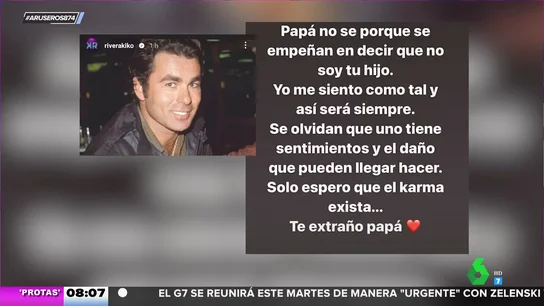 Kiko Rivera se enfada con quienes ponen en duda que Paquirri sea su padre: "Espero que el karma exista" Kiko Rivera se enfada con quienes ponen en duda que Paquirri sea su padre: "Espero que el karma exista"
