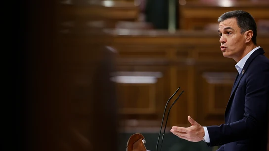 El presidente del Gobierno, Pedro Sánchez, este jueves en el Congreso de los Diputados El Gobierno favorecerá el empleo indefinido en Teruel, Soria y Cuenca