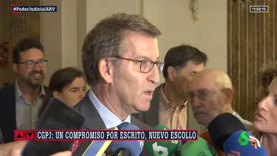 Nuevo escollo entre Gobierno y PP por el CGPJ: Feijóo reclama un acuerdo por escrito al que Sánchez se niega Nuevo escollo entre Gobierno y PP por el CGPJ: Feijóo reclama un acuerdo por escrito al que Sánchez se niega