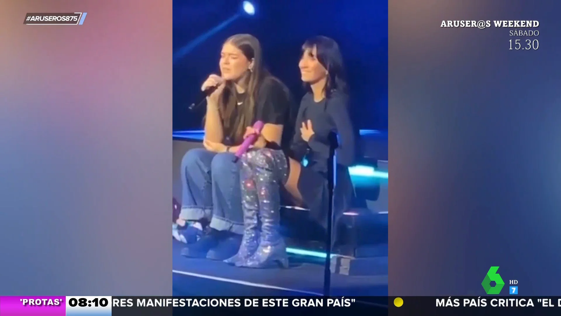 El emotivo momento entre Aitana y una fan en su primer concierto en México