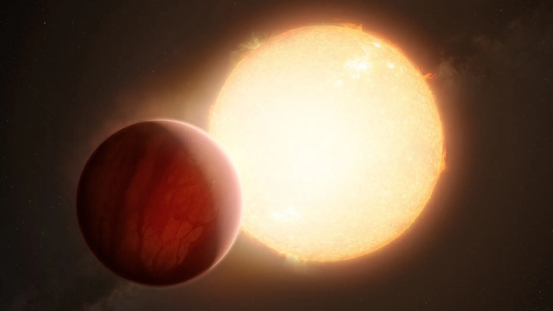 Representación artística de un exoplaneta ultracaliente