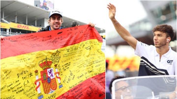 Pierre Gasly y Fernando Alonso