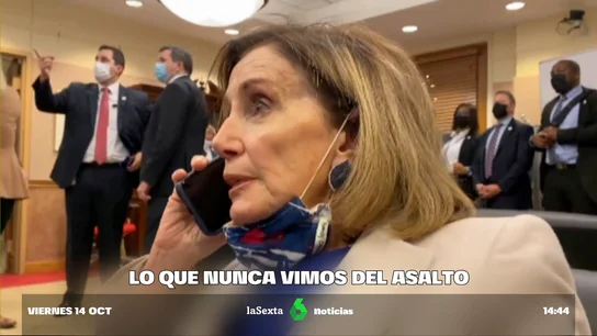 Las imágenes inéditas de Nancy Pelosi durante el asalto al Capitolio: "Se están poniendo máscaras de gas" Las imágenes inéditas de Nancy Pelosi durante el asalto al Capitolio: "Se están poniendo máscaras de gas"