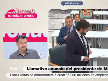 Iñaki López responde a la promesa de López Miras de crear &quot;6.200 millones de empleos&quot;: &quot;Parece de Bilbao, salen a 4.000 empleos por murciano&quot;