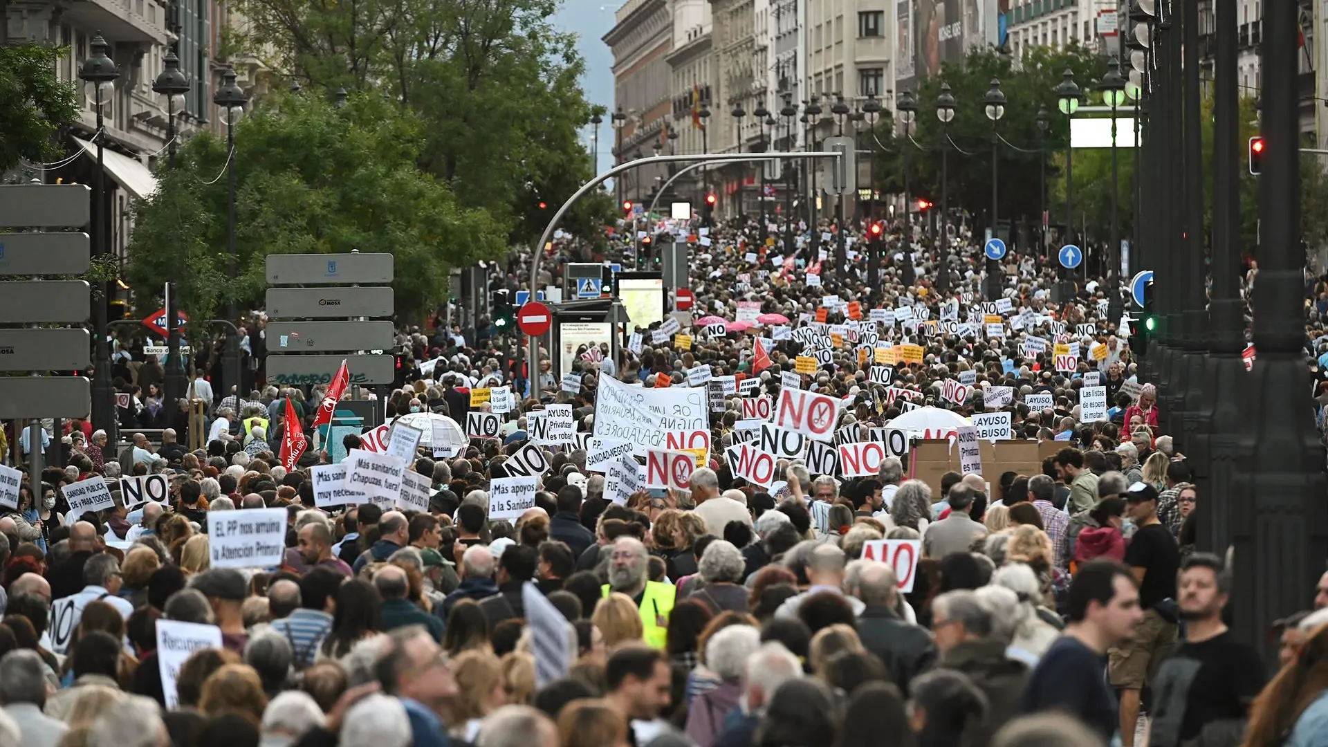 Manifestación celebrada hoy sábado en Madrid en defensa de la Sanidad Pública.