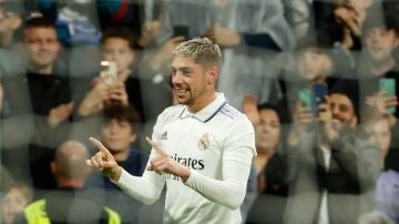 Fede Valverde celebra un gol con el Real Madrid