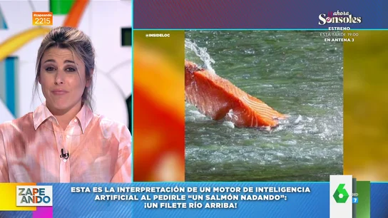 La surrealista interpretación de un motor de inteligencia artificial de un salmón nadando La surrealista interpretación de un motor de inteligencia artificial de un salmón nadando