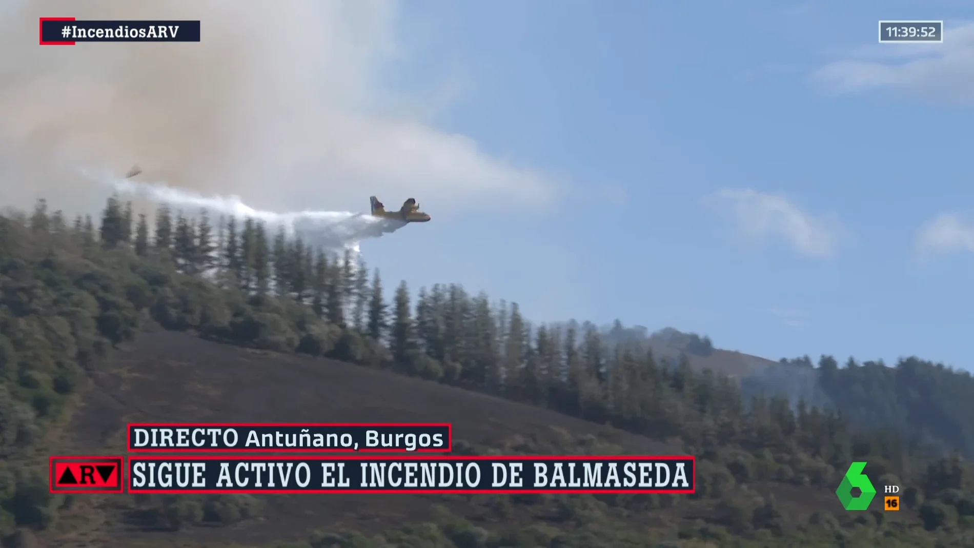 Logran controlar la mayoría de los focos del incendio de Balmaseda (Bizkaia) tras avanzar hasta la provincia de Burgos 