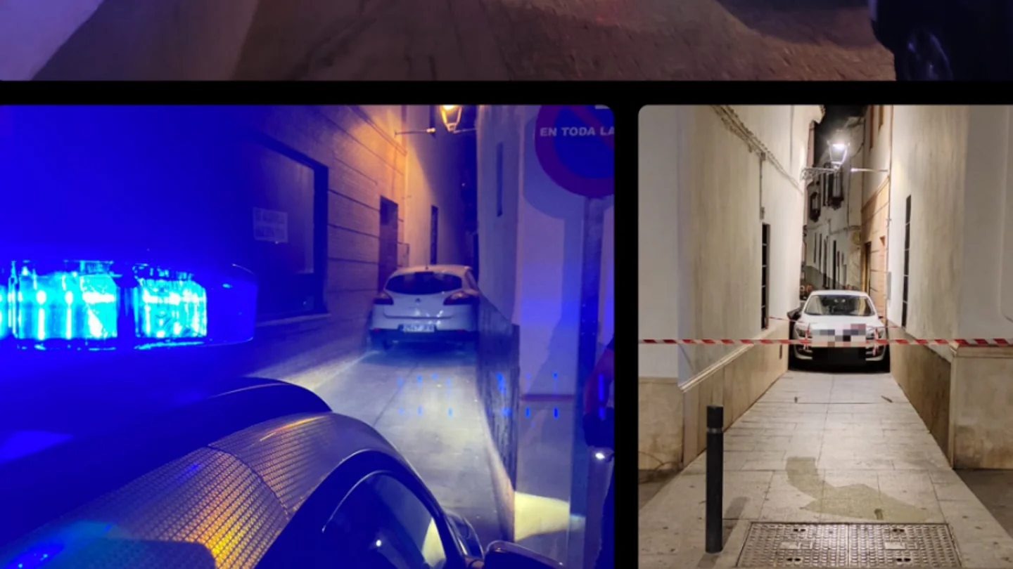Lo persigue la Policía y deja atascado su coche en un callejón en Écija Lo persigue la Policía y deja atascado su coche en un callejón en Écija
