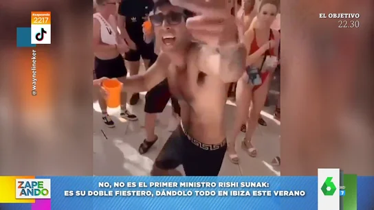 Conoce al doble fiestero de Rishi Sunak dándolo todo en Ibiza Conoce al doble fiestero de Rishi Sunak dándolo todo en Ibiza