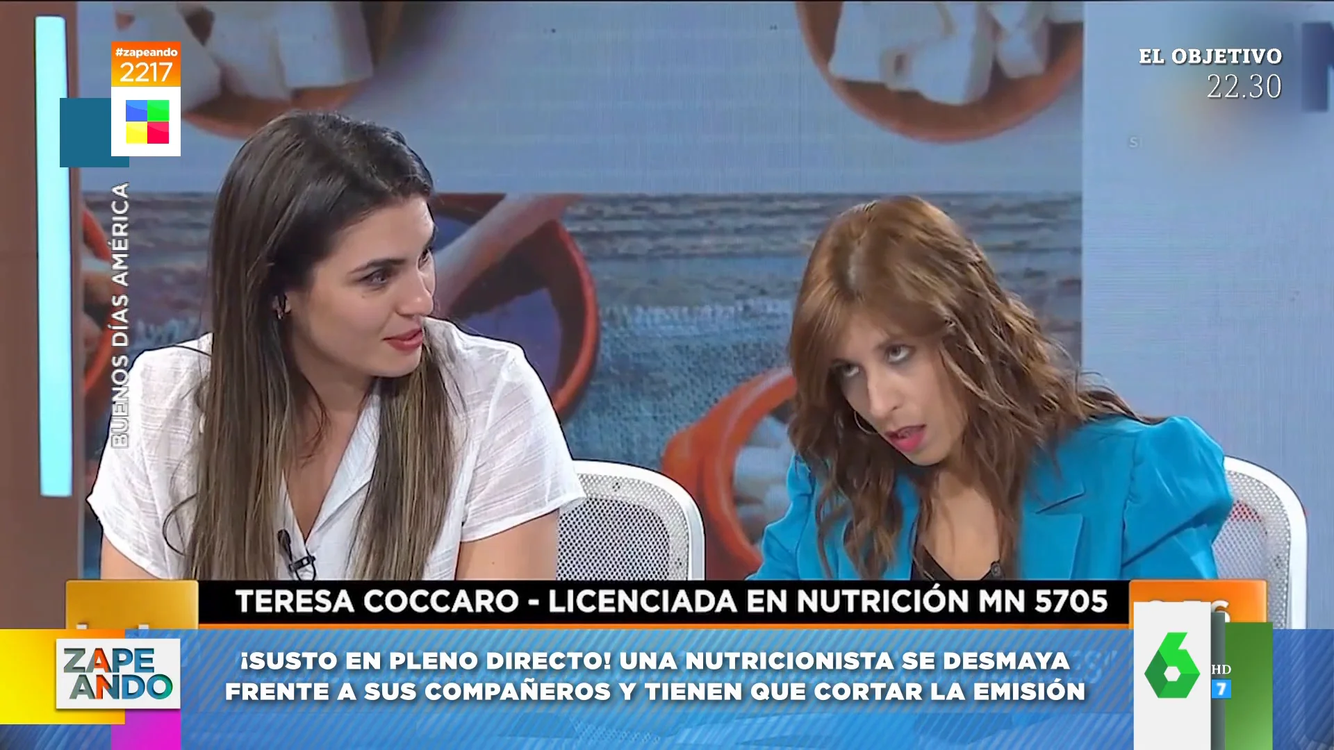 El impactante momento en el que una nutricionista se desmaya en directo