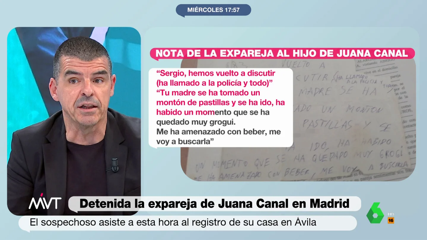 "Hemos vuelto a discutir": la extraña nota que dejó la expareja de Juana Canal tras su desaparición "Hemos vuelto a discutir": la extraña nota que dejó la expareja de Juana Canal tras su desaparición