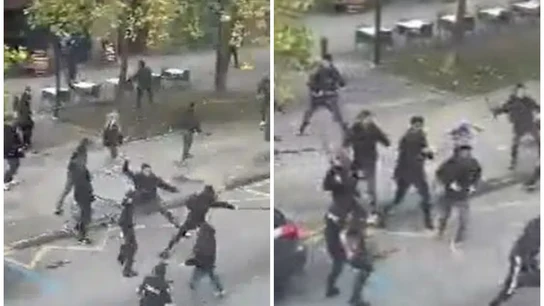 Ultras de Osasuna y Valladolid en Pamplona Ultras de Osasuna y Valladolid en Pamplona