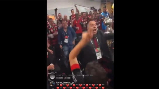 Los jugadores del Flamengo celebran la Libertadores Los jugadores del Flamengo celebran la Libertadores