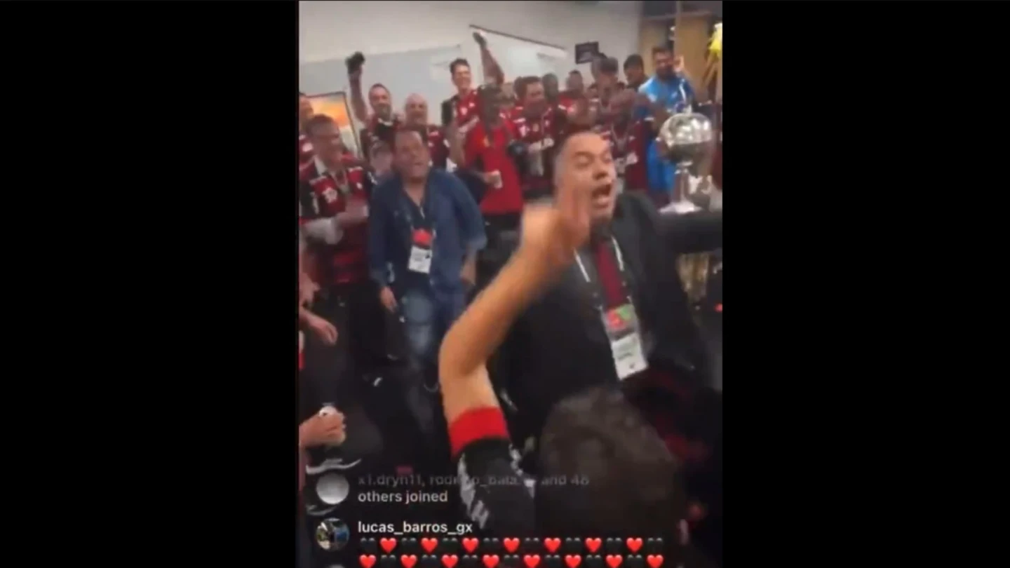 Los jugadores del Flamengo celebran la Libertadores Los jugadores del Flamengo celebran la Libertadores