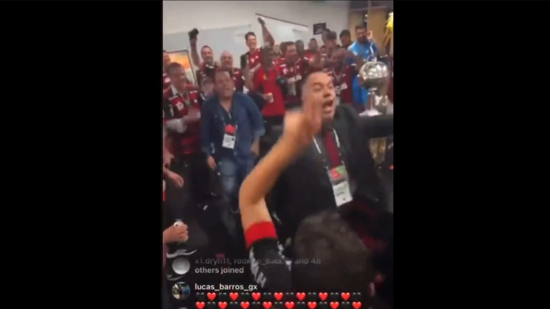 Los jugadores del Flamengo celebran la Libertadores