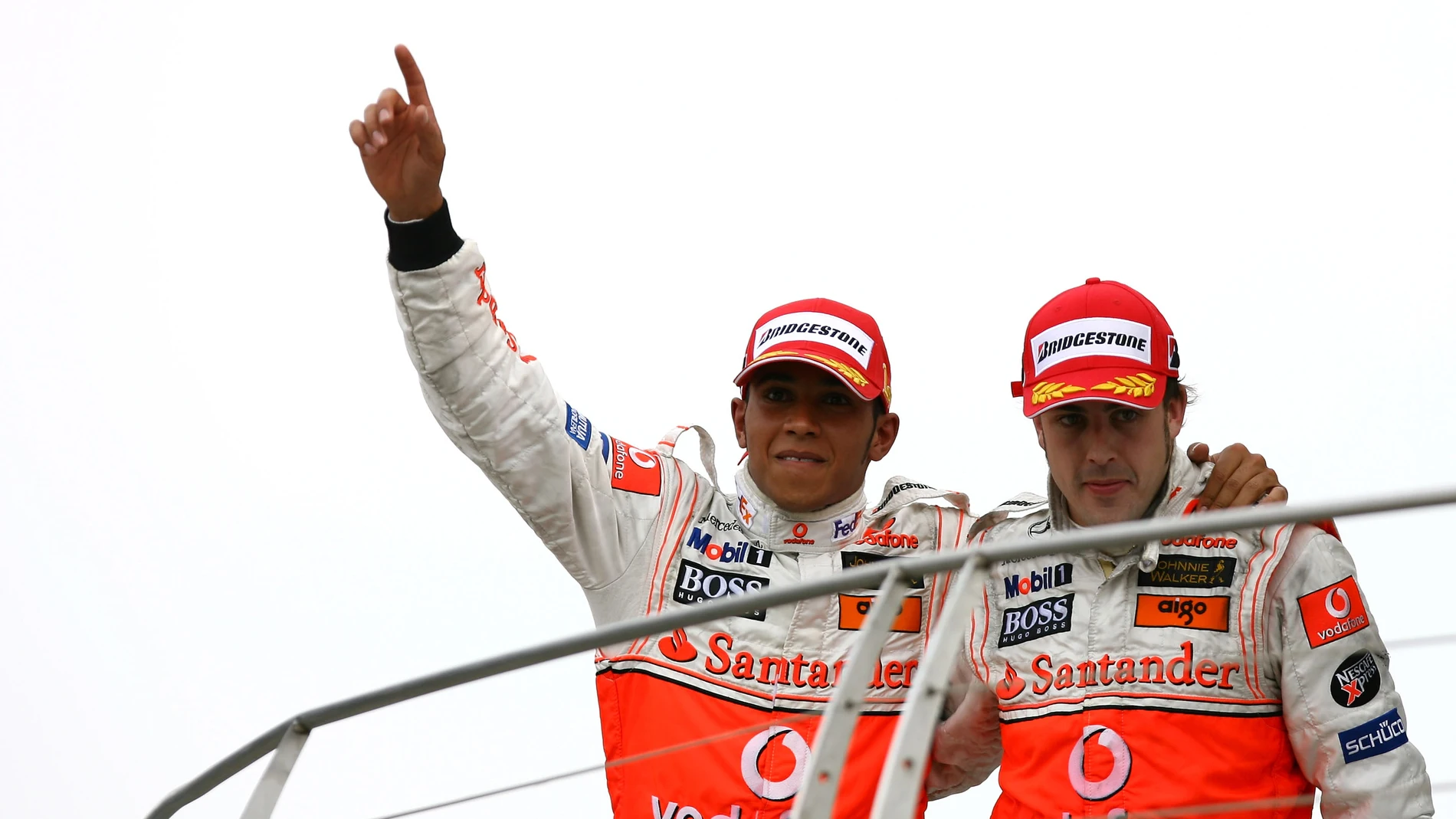 Lewis Hamilton y Fernando Alonso en Indianápolis 2007