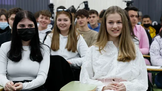 La princesa Leonor visita un instituto de Leganés, a 20 de abril de 2022. La princesa Leonor visita un instituto de Leganés, a 20 de abril de 2022.