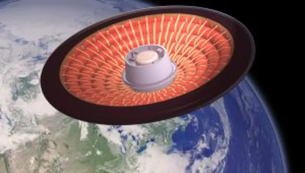 Ilustración de la prueba de vuelo en órbita terrestre baja de un desacelerador inflable (LOFTID)