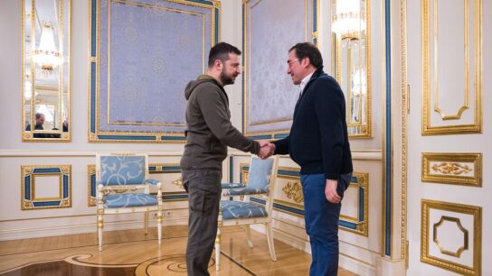 El presidente Zelenski y el ministro Albares en Kiev