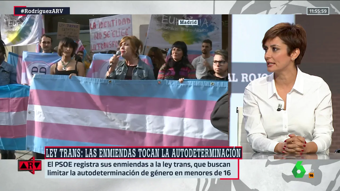 Isabel Rodríguez responde a Montero sobre la ley trans: "Creo que saldrá mejor del Parlamento" Isabel Rodríguez responde a Montero sobre la ley trans: "Creo que saldrá mejor del Parlamento"
