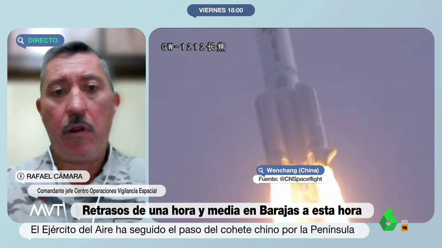 Rafael Cámara, comandante jefe del Centro de Operaciones y Vigilancia Espacial. cohete