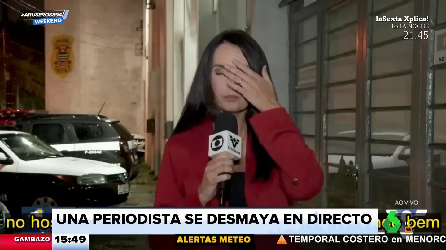 Una periodista se desmaya en pleno directo Una periodista se desmaya en pleno directo