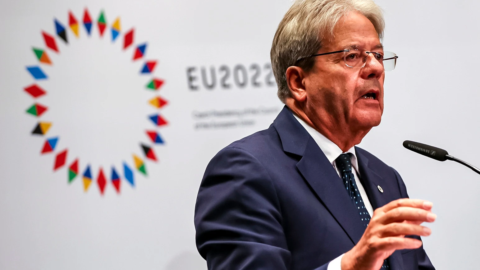 El comisario de Economía de la CE, Paolo Gentiloni, en una conferencia de prensa tras una reunión del Eurogrupo.
