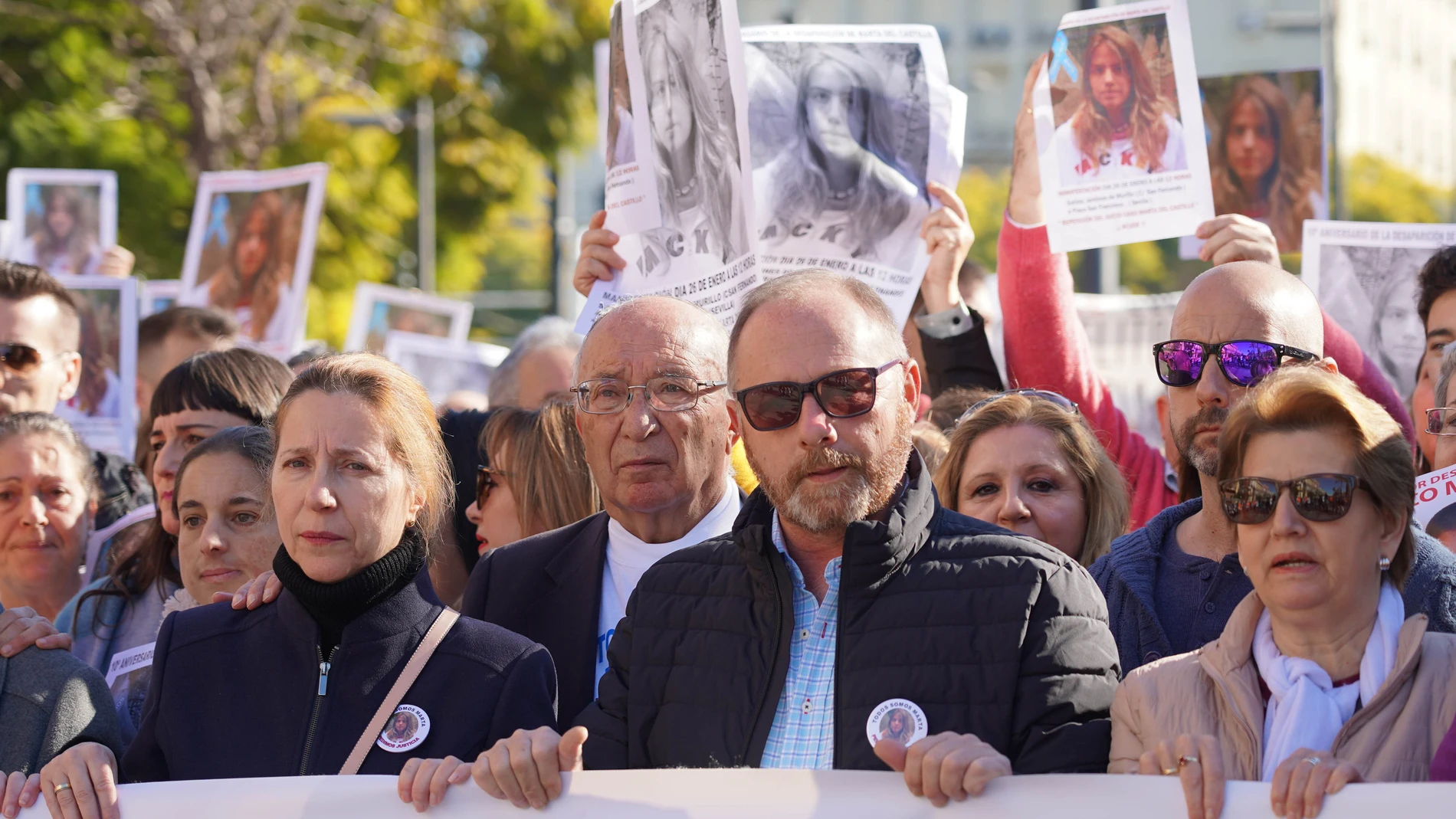 Los padres de la joven, Antonio del Castillo y Eva Casanueva, en una manifestación.