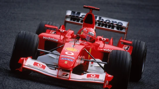 Michael Schumacher con el F2003-GA Michael Schumacher con el F2003-GA