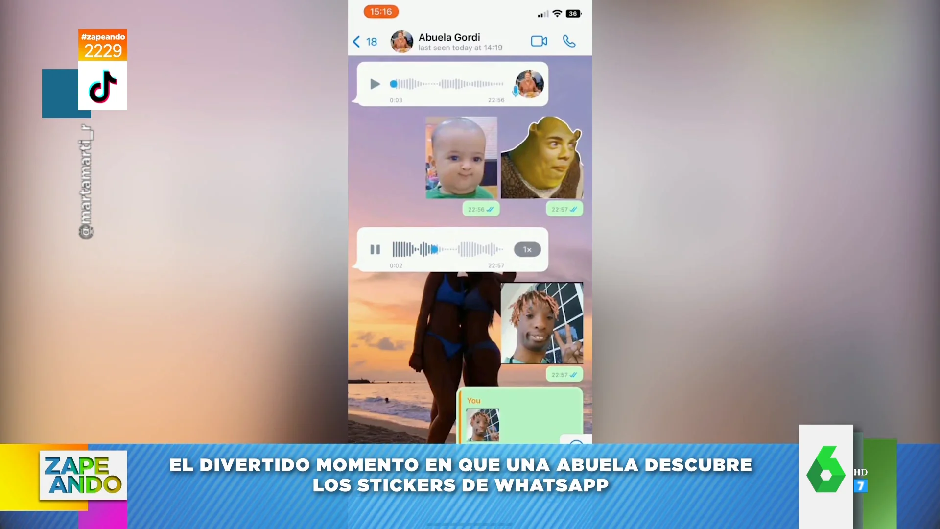 La reacción viral de una abuela cuando su nieta el contesta con stickers con la que no pararás de reír