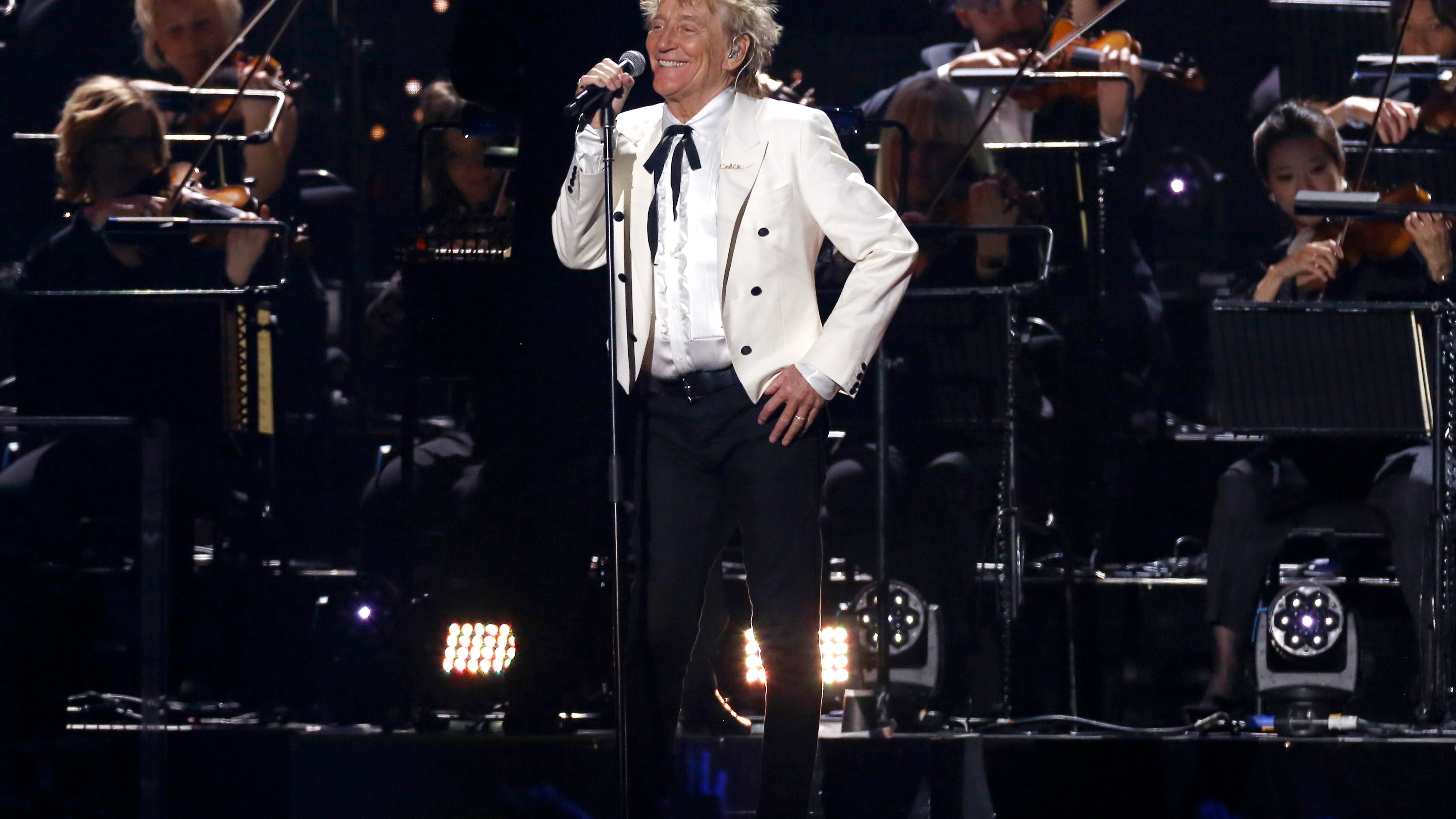 Rod Stewart, durante una actuación