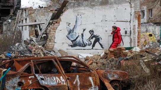 Mural de Banksy en Kiev, Ucrania Mural de Banksy en Kiev, Ucrania